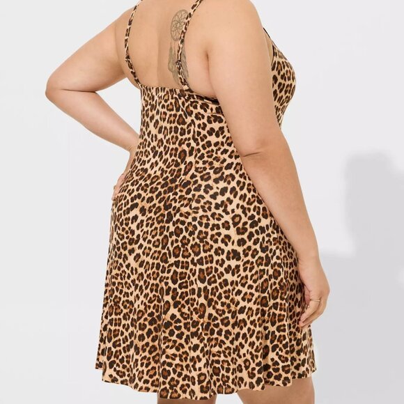 ❤NWT VINTAGE TORRID MINI TANK DRESS - LEOPARD ANIMAL PRINT - SUPER SOFT SIZE 2X - Picture 3 of 11